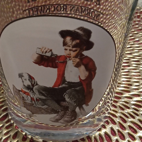 Vintage Other - Vintage Red and Black Boy and Dog Glass